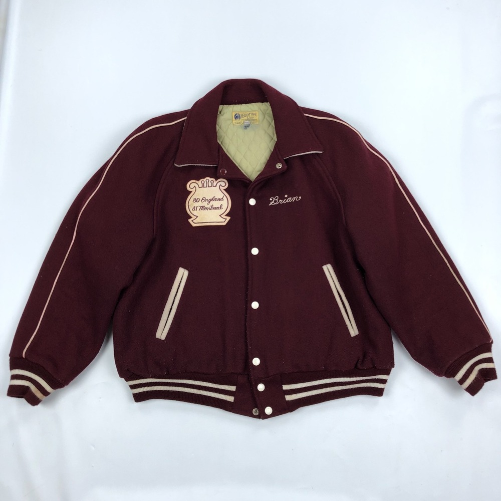 Vintage Wool Letterman Marching Band Jacket Size 46 Clifton High School Mustangs